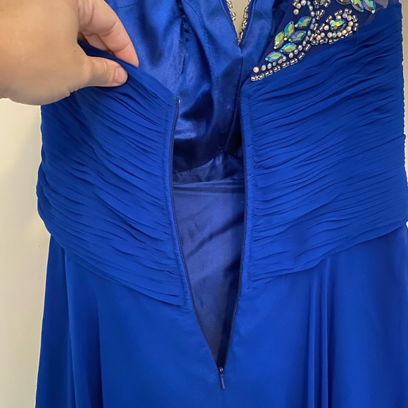 Studio 17 Royal Blue One Shoulder Dress size 8 - Picture 11 of 13